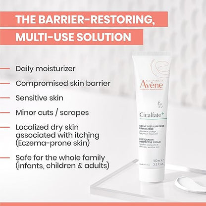 Avène Cicalfate+ Restorative Protective Cream, Face Moisturizer, face cream for sensitive skin, helps restore skin barrier, restorative cream, safe for infants, children and adults