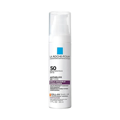 La Roche Posay Anthelios UV Sunscreen SPF 50, Daily Sunscreen for Face in 3 Formulas, UV Tone with Niacinamide, UV Hydra with Hyaluronic Acid, UV Clear with Azelaic Acid, Broad Spectrum Invisible SPF