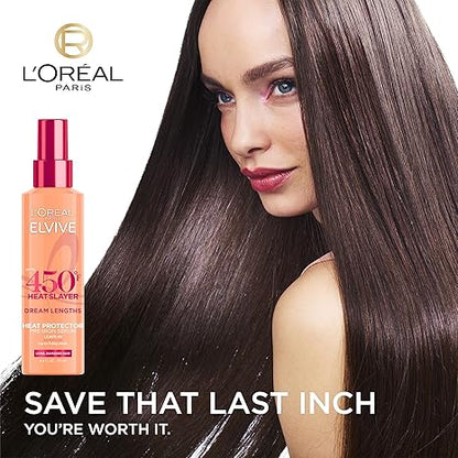 L'Oreal Paris Elvive Dream Lengths Heat Slayer Pre-Iron Spray Leave-In, 4.4 Ounce | 4.4, Ounce