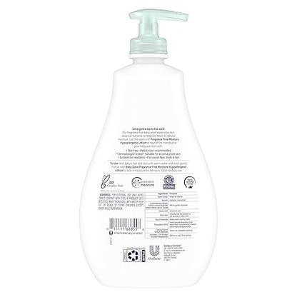 Baby Dove Sensitive Skin Care Baby Wash Fragrance Free Moisture For Baby Bath Time Fragrance Free and Hypoallergenic, Washes Away Bacteria 20 oz