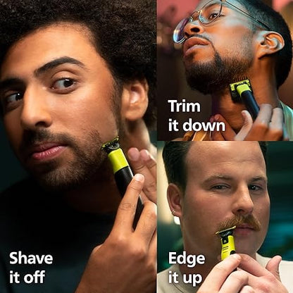 Philips Norelco OneBlade 360 with Connectivity Hybrid Face + Body, Electric Beard Trimmer, Shaver and Body Groomer Kit with 360 Blade Tech, 1x360 Blade, 5-in-1 Comb, Travel Case, Model QP4631/90