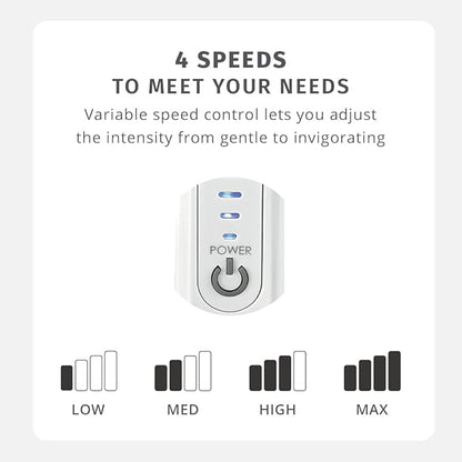 Homedics Back Massager - Heated Automatic Percussion Back, Body and Neck Massager with Duel Pivoting Heads, Interchangeable Nodes, for Shoulders, Legs and Feet, White