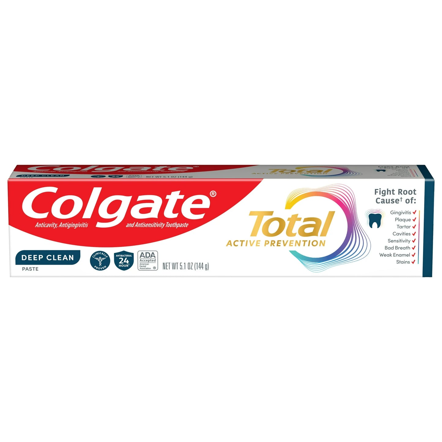 Colgate Total Active Prevention Deep Clean Toothpaste, Mint, 5.1 oz