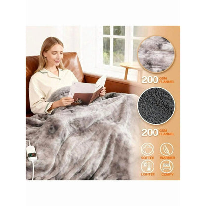 Electric Heated Blanket Faux Fur Heating Blanket 10 Heating Settings, 1-8h Timer & Overheat Protection, Machine Washable, Soft Flannel And Sherpa Full Body Warmth