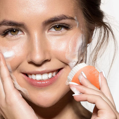EcoTools Mini Facial Cleansing Brush, Infused with Citrus, Boosts Collagen, Safe for Sensitive Skin, Exfoliates & Clean Pores, Travel Sized, Ecofriendly, Vegan & Cruelty-Free, ( One of Pack )