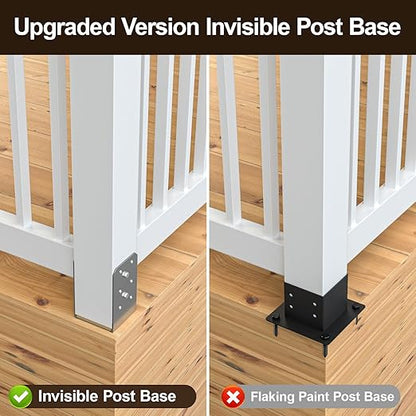 4"x 4" Post Base, 12Pcs Stainless Steel Adjustable Post Anchor Bracket (Internal 3.5 x 3.5), Adjustable Post Base for Pavilion Deck Porch Handrail Railing Support Decorative Anchor Plate