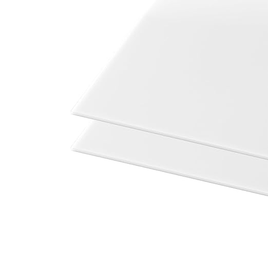 White Acrylic Sheet 18" x 24" x 1/8" Thick (3mm) Cast Plexiglass Panel Plastic Board for Craft Project, Laser Cutting, Engraving, Sign, Pack of 2