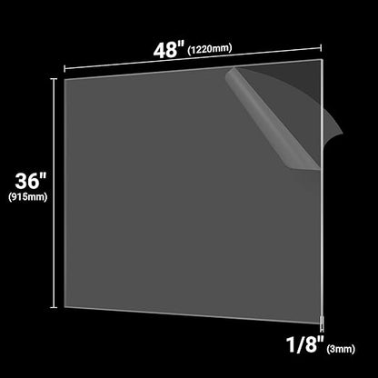 CALPALMY (2 Pack) 1/8" Thick Clear Large Acrylic Sheets - 36" x 48" Pre-Cut Plexiglass Sheets for Windows, Craft Projects, Signs, Display Cases, Sneeze Guard and More - Cut with Power Saw, Hand Tools