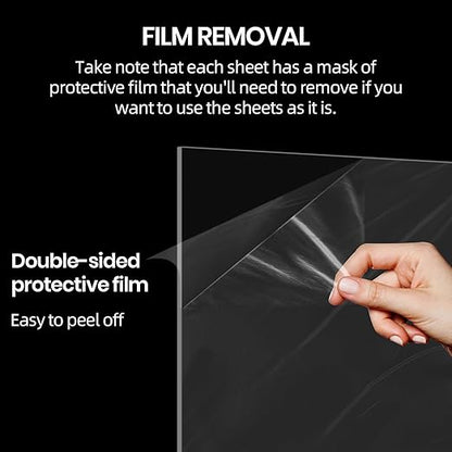 CALPALMY (2 Pack) 1/8" Thick Clear Large Acrylic Sheets - 36" x 48" Pre-Cut Plexiglass Sheets for Windows, Craft Projects, Signs, Display Cases, Sneeze Guard and More - Cut with Power Saw, Hand Tools