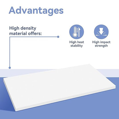 Hdpe Sheets 24"x48" 1/2" High Density Polyethylene Panel, 1/2inch HDPE Sheet Thick Rectangular Solid Plastic Block for DIY Projects for Machining Home, Solid Sheet Board for Cutting