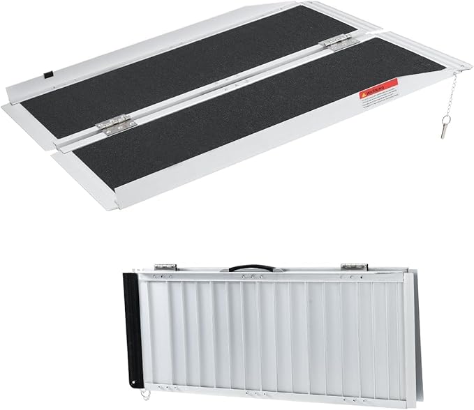5FT Wheelchair Ramp Non-Slip Portable Aluminum Alloy Ramp,Thresholds Ramp,Suitable for Stairs Steps Home Pets Doorways