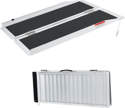5FT Wheelchair Ramp Non-Slip Portable Aluminum Alloy Ramp,Thresholds Ramp,Suitable for Stairs Steps Home Pets Doorways