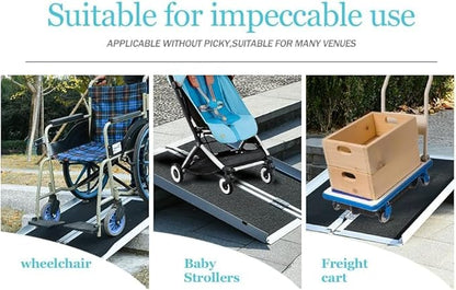 5FT Wheelchair Ramp Non-Slip Portable Aluminum Alloy Ramp,Thresholds Ramp,Suitable for Stairs Steps Home Pets Doorways