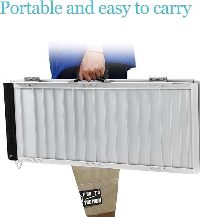 5FT Wheelchair Ramp Non-Slip Portable Aluminum Alloy Ramp,Thresholds Ramp,Suitable for Stairs Steps Home Pets Doorways