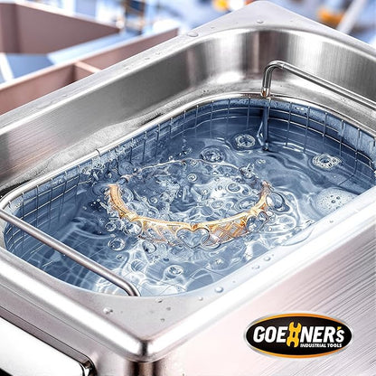 Upgrade Ultrasonic Cleaner 3L, 120W Ultrasonic Cleaner Machine with 3 Custom Memories, Digital Timer & Heater, Cleaning Basket, 40kHz Stainless Steel Heated Cleaning Machine for Jewelry, Dentures