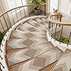 PADOOR 15PC Stair-Treads Non Slip, 3D Peel and Stick Stair Treads for Wooden Steps Indoor, Stair-Carpet Treads Washable Reusable Adhesive Stair-Runner Rugs for Kids and Dogs 8"x30" Brown