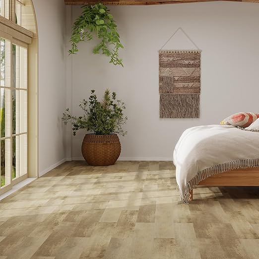 MULGREAT Peel and Stick Tile, 54 Sq.Ft 2mm Thicken Vinyl Plank Flooring, 36 Pieces 36"x6" Waterproof DIY Self Adhesive Floor Tiles for Bathroom Stairs