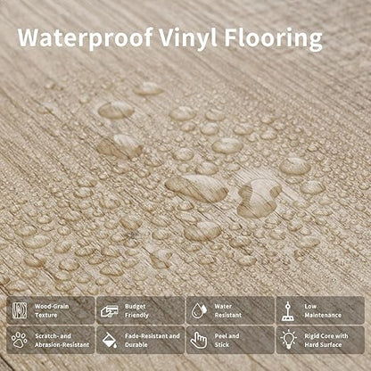 MULGREAT Peel and Stick Tile, 54 Sq.Ft 2mm Thicken Vinyl Plank Flooring, 36 Pieces 36"x6" Waterproof DIY Self Adhesive Floor Tiles for Bathroom Stairs