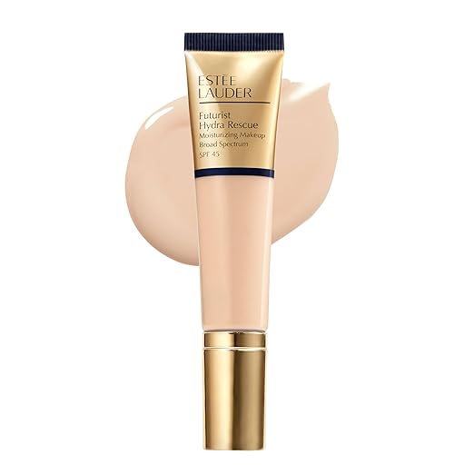 Estée Lauder Futurist Hydra Rescue Moisturizing Foundation Makeup SPF 45 for a 12-Hour Glow, 1.2 Fl Oz, 2N1-Desert Beige