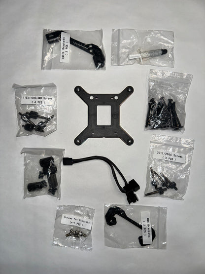 Universal CPU Cooler Mounting Hardware Kit – Intel & AMD Sockets (Backplate, Brackets, Screws)