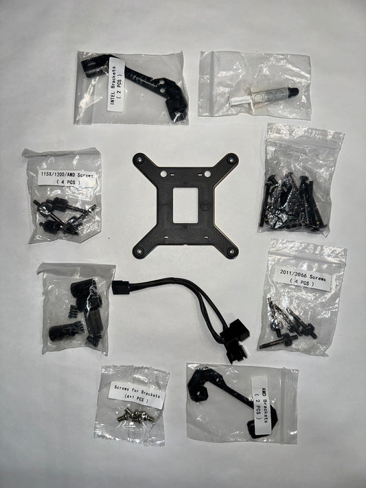 Universal CPU Cooler Mounting Hardware Kit – Intel & AMD Sockets (Backplate, Brackets, Screws)