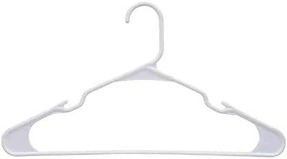 White Plastic Adult-Sized Hangers, 7 Hangers Per Package
