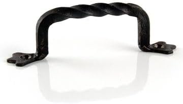 VAN DYKE'S RESTORERS Rustic Hand Forged Metal Twisted Grip Handle Pull - Oil Blackened, 5"