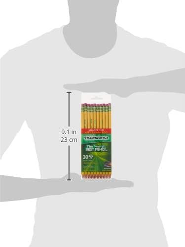 Ticonderoga Wood-Cased Pencils, Pre-Sharpened, 2 HB Soft, Yellow, 30 Count