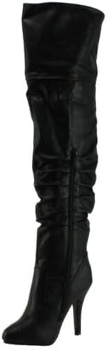 Forever Link Womens Focus-33 Vegan Leather Over The Knee Fashion Boots