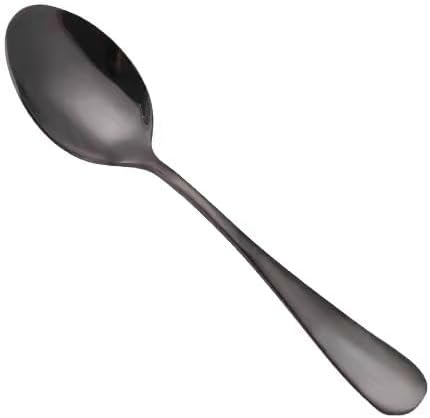 4Pcs Stainless Steel Tea Spoons For Home, Kitchen Restaurant-Black