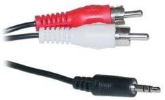 3.5 MM Stereo Male to Two RCA Male Cable 25 ft - 22 AWG