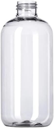8oz Clear Boston Round 24-410 Neck Plastic Refillable PET Spray Bottles with White Fine Mist Sprayer Caps (3 Pack); Beauty Care, Travel Use, Home Cleaning, DIY