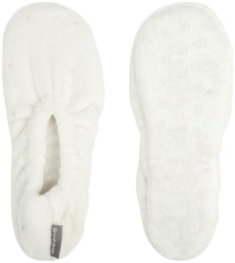 Brookstone Plush Footies - Slippers with Memory Foam Insole - Ultra-Soft Sherpa Footies for Indoor Wear, Non-Skid Sole, One-Size-Fits-Most, Machine Washable Slippers for Women