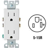 Leviton T5325 15 Amp Decora Tamper-Resistant Duplex Electrical Wall Outlet - White