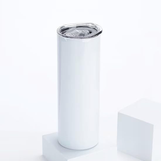 FEDAEE Sublimation Tumbler 20 oz 1 Piece Modern Stainless Steel Insulated Straight Tumbler with Lid, Individual Box