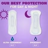 Poise Incontinence Pads  Postpartum Overnight Incontinence Pads, 8 Drop Extra Coverage, 36 Count