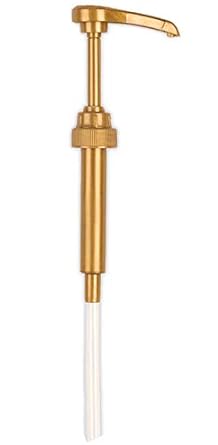 Gold Coffee Syrup Pump for 750ml Bottles (Pack of 1)  Fits Torani, (Monin 1 Liter Plastic Bottle Only), DaVinci, Jordan's Skinny, and Upouria