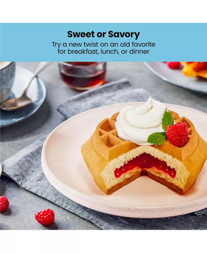 5" Stuffed Belgian Waffle Maker w/ Non-Stick Surface