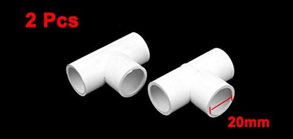 Uxcell 20mm Inner Dia 3 Way T Shaped PVC Water Pipe Tube Joint Connector 2pcs