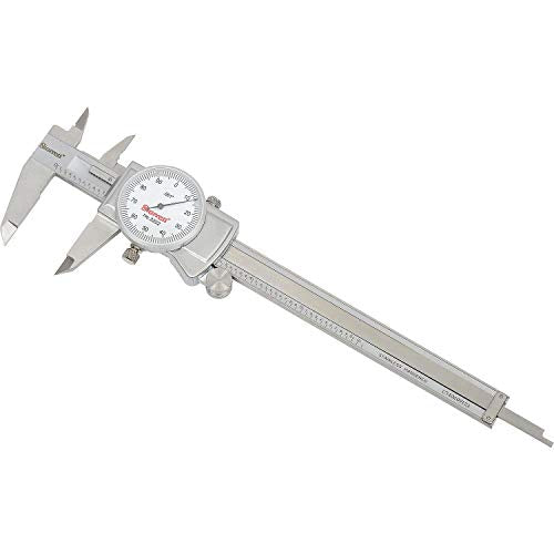 Starrett 1202-6 Dial Caliper, Stainless Steel, White Face, 0-6" Range, -0.001" Accuracy, 0.001" Resolution