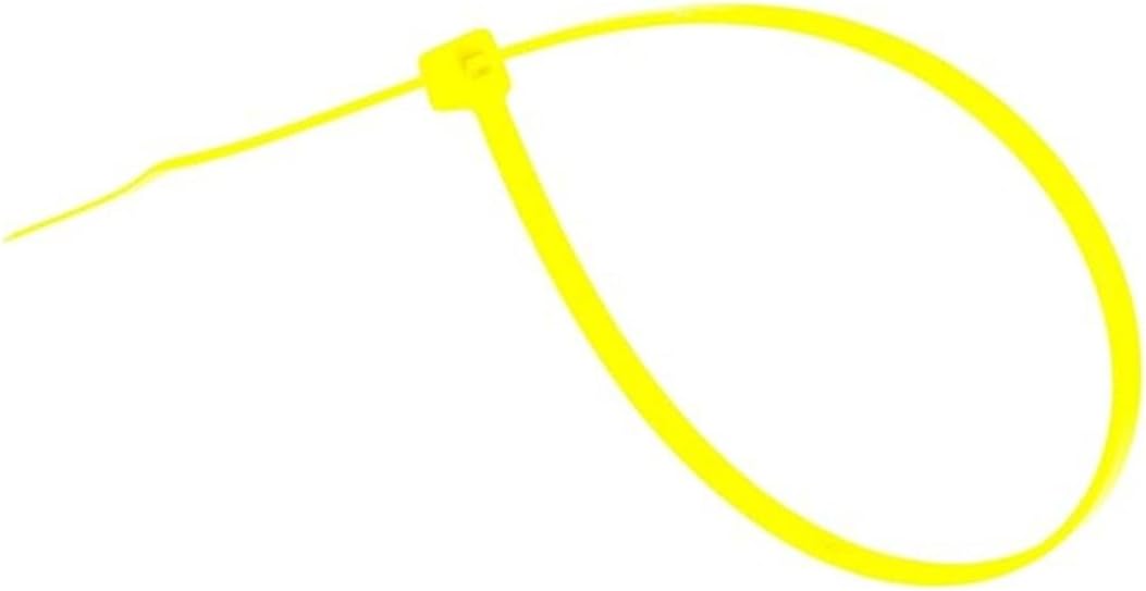 GTSE 8 Inch Yellow Zip Ties, 100 Pack, 50lb Strength, UV Resistant Strong Nylon Cable Ties, Self-Locking 8" Tie Wraps