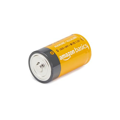 Basics 4-Pack D Cell Alkaline Batteries, 1.5 Volt, 5-Year Shelf Life, Long-Lasting Power, for Clocks