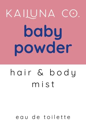 Baby Powder Natural Hair  Body Mist Spray, Pure Essential and Fragrance Oils, Alcohol-Free, Handmade in California, 0.5Fl Oz