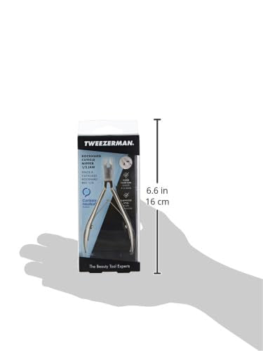 Tweezerman Rockhard Stainless Steel Cuticle Nipper, 1/2 Jaw