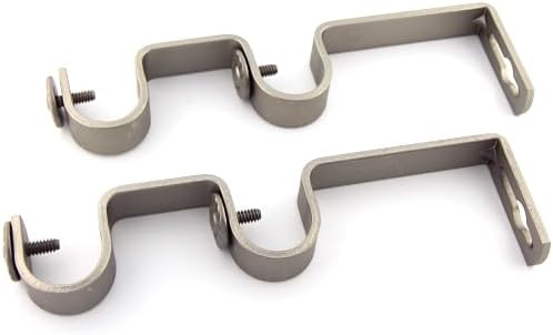 Rod Desyne 1316 inch Double Bracket (Pair), Satin Nickel