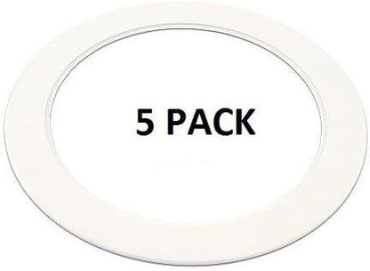 5 Pack-White Light Trim Ring Recessed Can 6" Inch Over Size Oversized Lighting Fixture