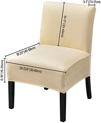 Velvet Armless Accent Chair Covers Black Extra Large Stretch Accent Slipper Chair Slipcover Non-Slip Sofa Covers Removable Chair Furniture Protecto Cover for Living Room Hotel
