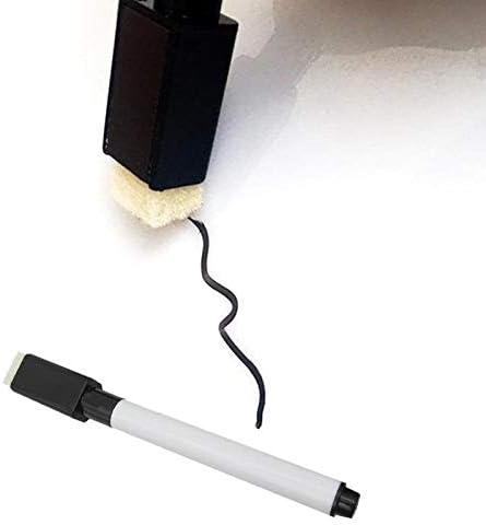 10 Pack Magnetic Dry Erase Markers with Eraser Cap Tips. Magnetic Feature is Great to Use On Fridge, Locker, Etc.(Black)