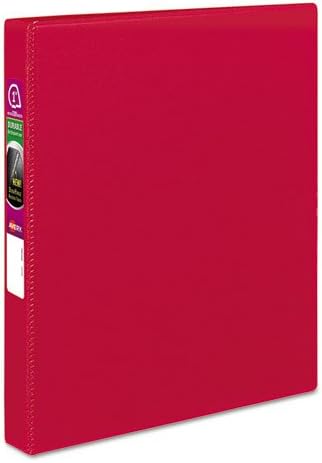 Avery Durable 3 Ring Binder, 1" Slant Rings, 1 Red Binder (27201)