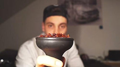 Silicone Hookah Bowl - Kitosun Silicone Phunnel Bowl with Big Hole - Durable Shisha Bowl Black Color - Right Replacement for Clay&Ceramic Bowls 3.5" Tall